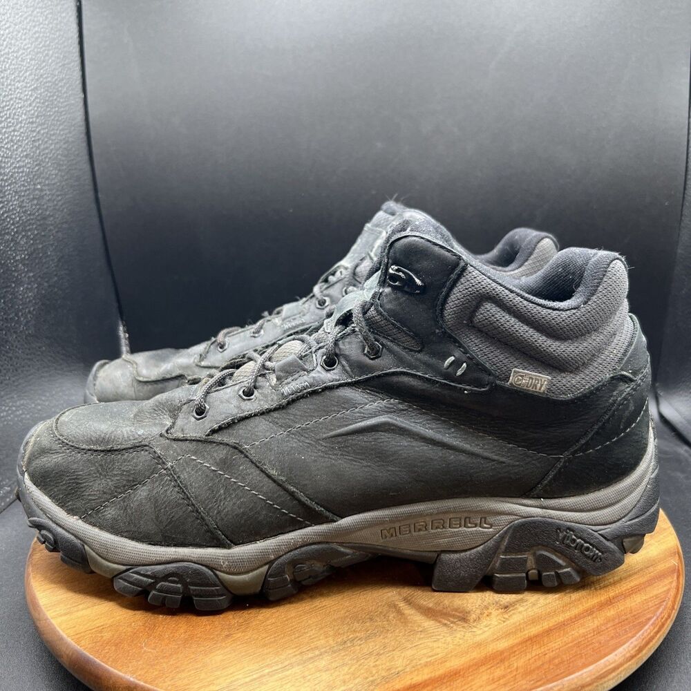 Merrell Mens Size 12 Moab Adventure Mid Waterproof Hiking Boots Black J91815W
